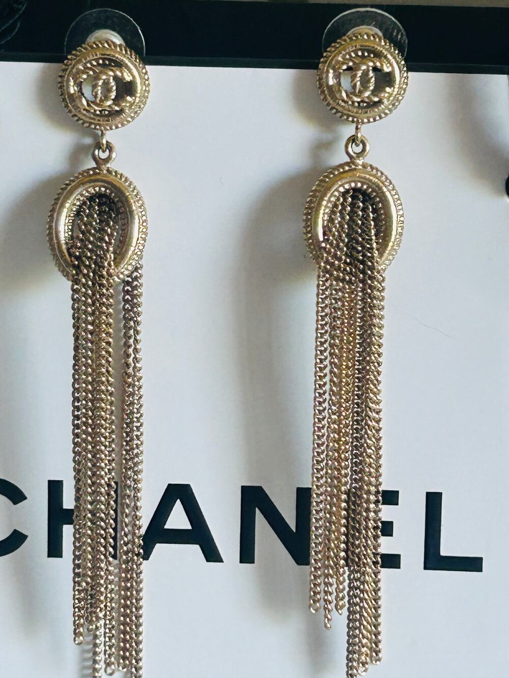 CHANEL Coco Tassel Earrings in Gold